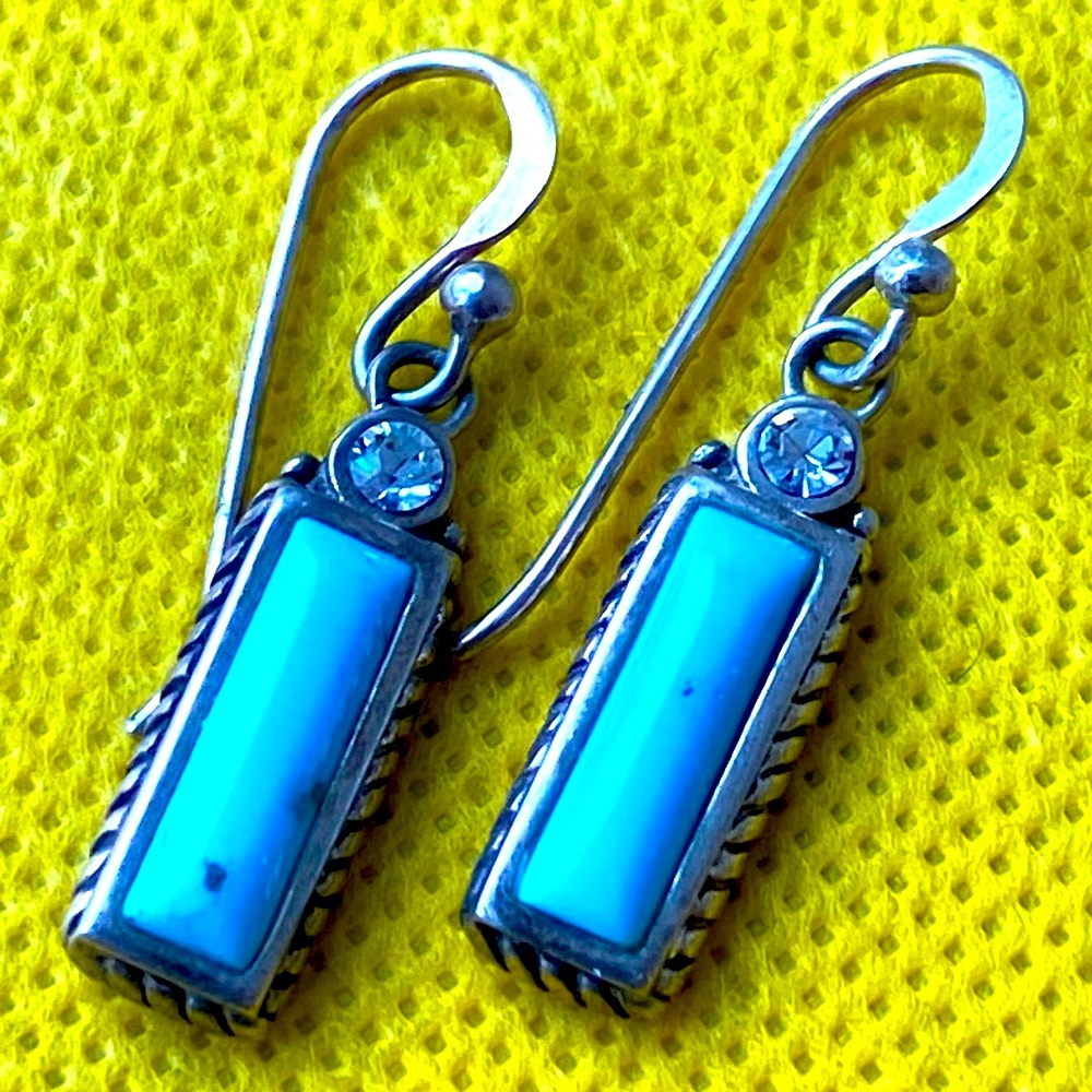 Bares Thailand Turquoise CZ dangle earrings